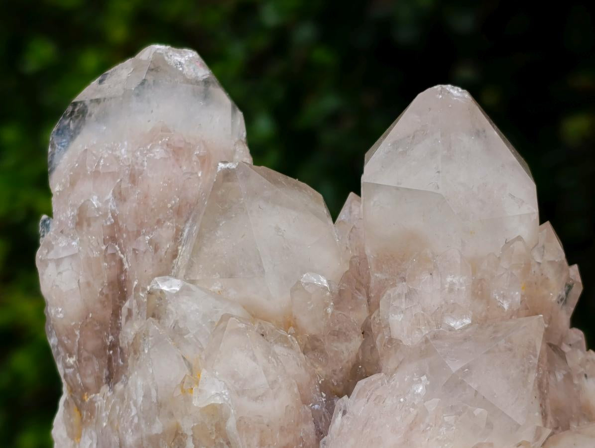 Natural Large Splayed Cascading White Phantom Smokey Luena Quartz Cluster x 1 From Luena, Congo - Toprock Gemstones and Minerals 