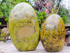 Polished Green Opal Standing Display Pieces x 2 From Betroka, Madagascar - Toprock Gemstones and Minerals 