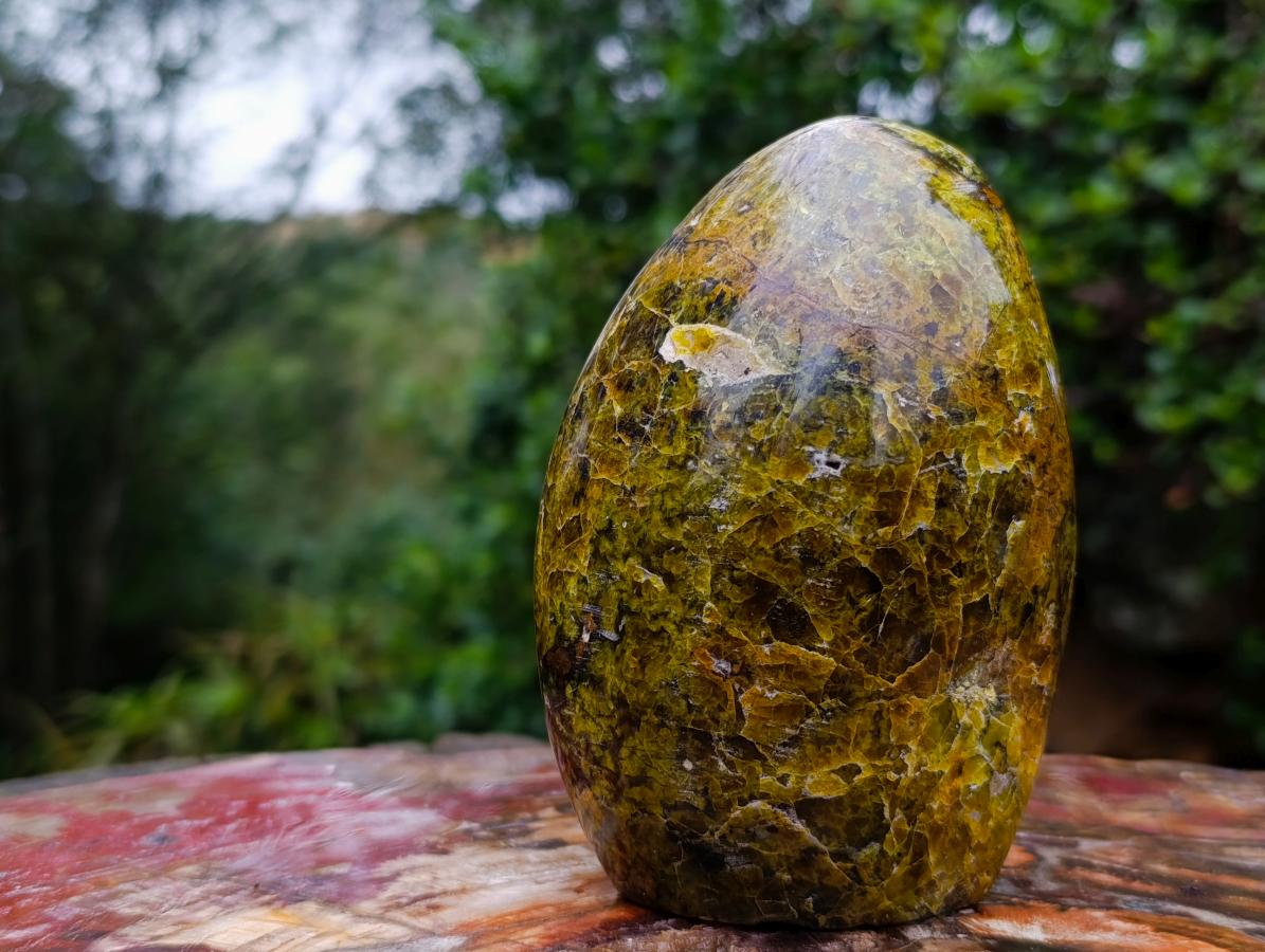 Polished Green Opal Standing Display Pieces x 2 From Betroka, Madagascar - Toprock Gemstones and Minerals 