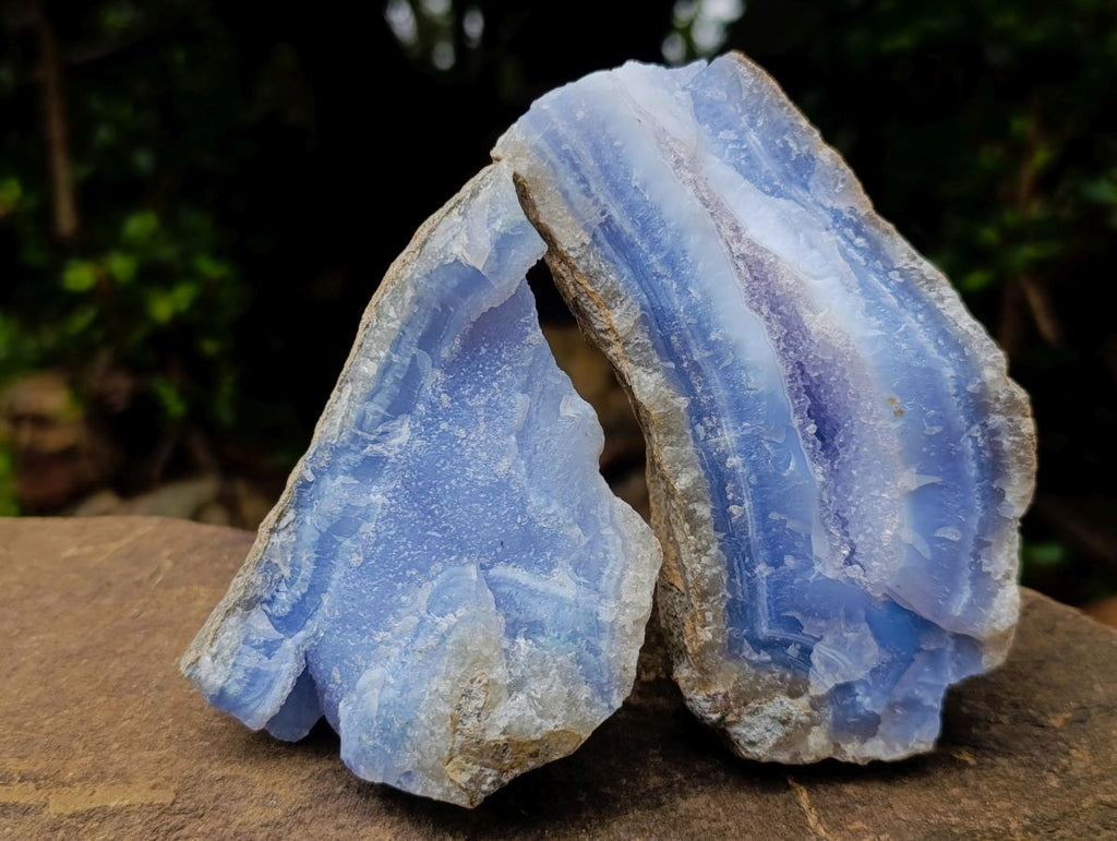 Natural Blue Lace Agate Specimens x 6 From Nsanje, Malawi - Toprock Gemstones and Minerals 