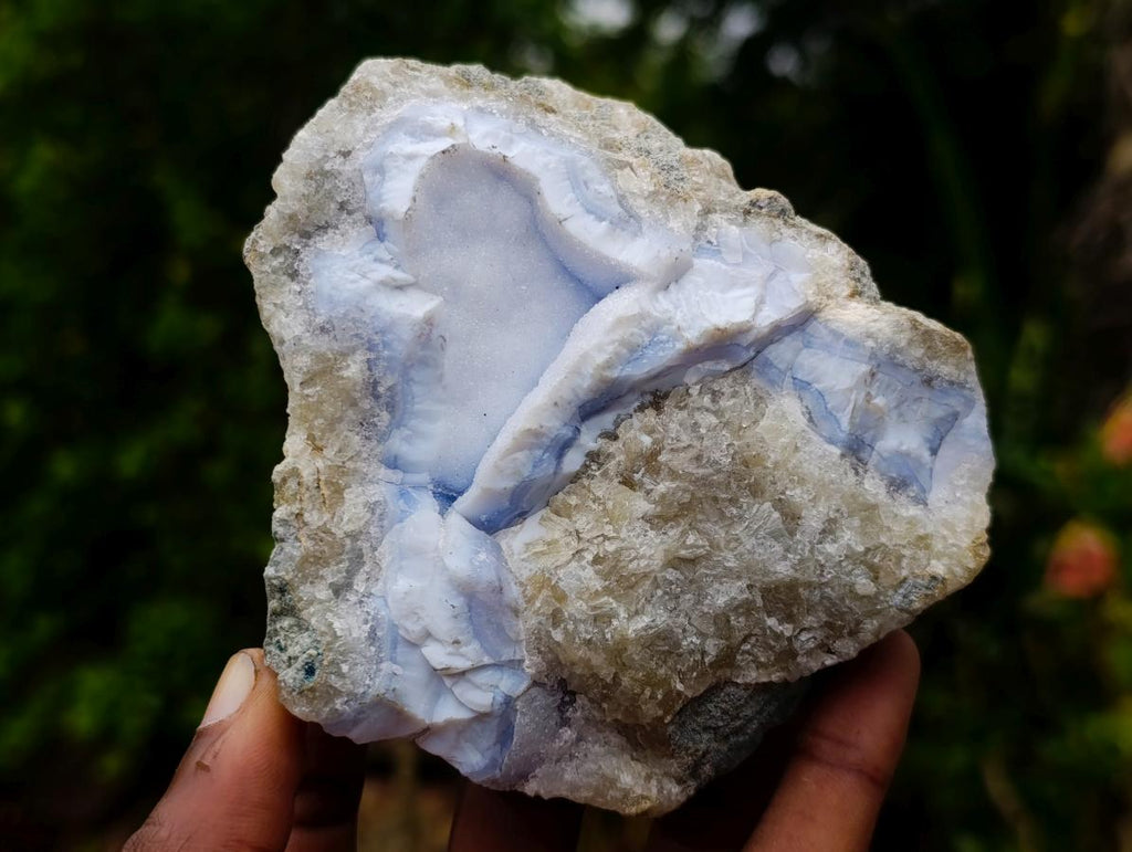 Natural Blue Lace Agate Specimens x 6 From Nsanje, Malawi - Toprock Gemstones and Minerals 