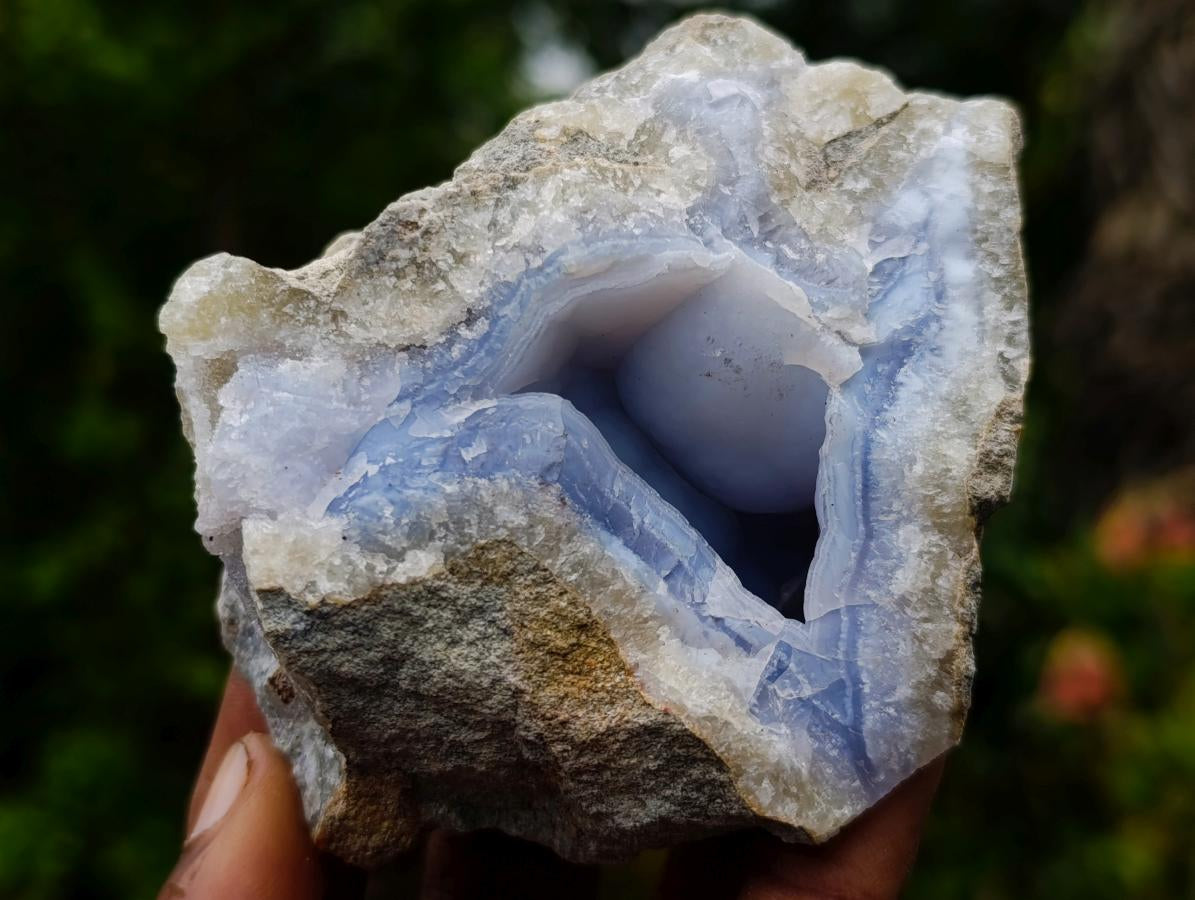 Natural Blue Lace Agate Specimens x 6 From Nsanje, Malawi - Toprock Gemstones and Minerals 