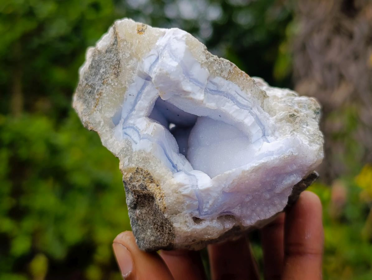 Natural Blue Lace Agate Specimens x 6 From Nsanje, Malawi - Toprock Gemstones and Minerals 
