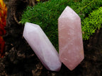 Polished Double Terminated Gemmy Rose Quartz Crystals x 6 From Madagascar - Toprock Gemstones and Minerals 