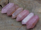 Polished Double Terminated Gemmy Rose Quartz Crystals x 6 From Madagascar - Toprock Gemstones and Minerals 