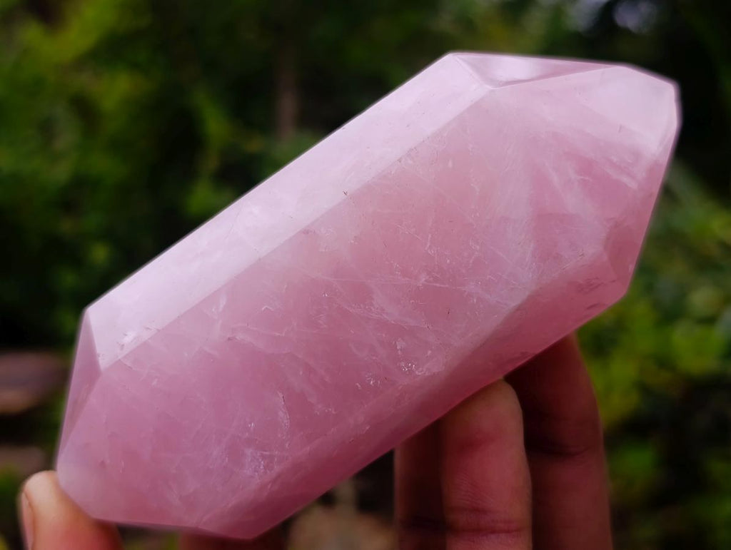 Polished Double Terminated Gemmy Rose Quartz Crystals x 6 From Madagascar - Toprock Gemstones and Minerals 
