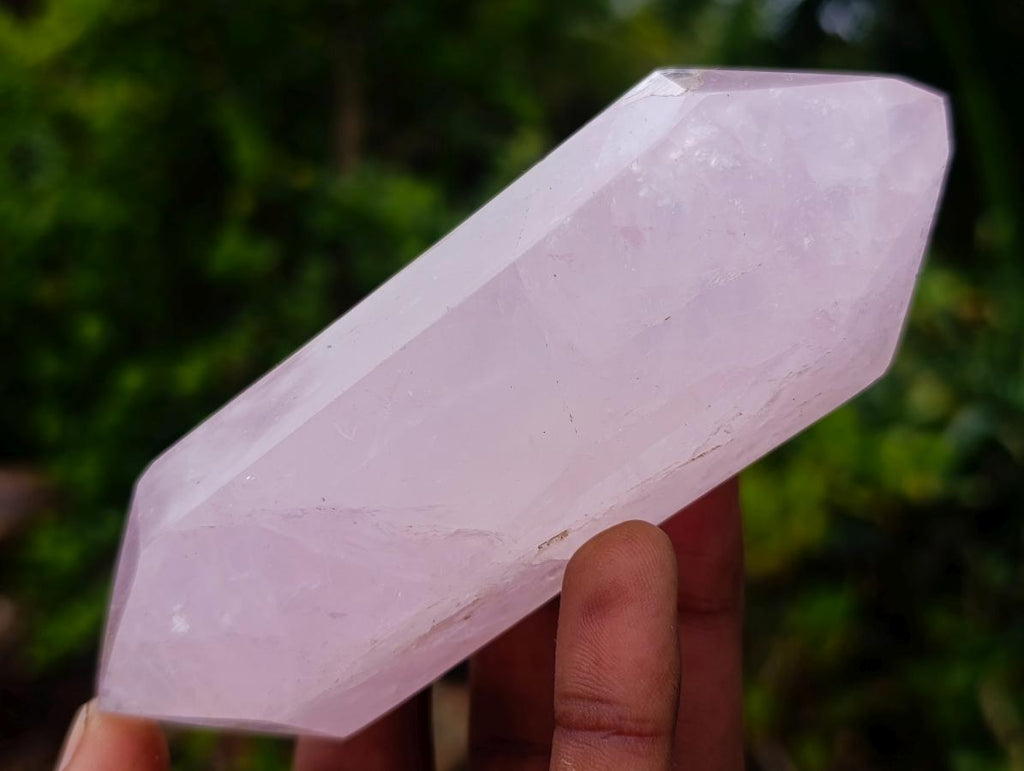 Polished Double Terminated Gemmy Rose Quartz Crystals x 6 From Madagascar - Toprock Gemstones and Minerals 