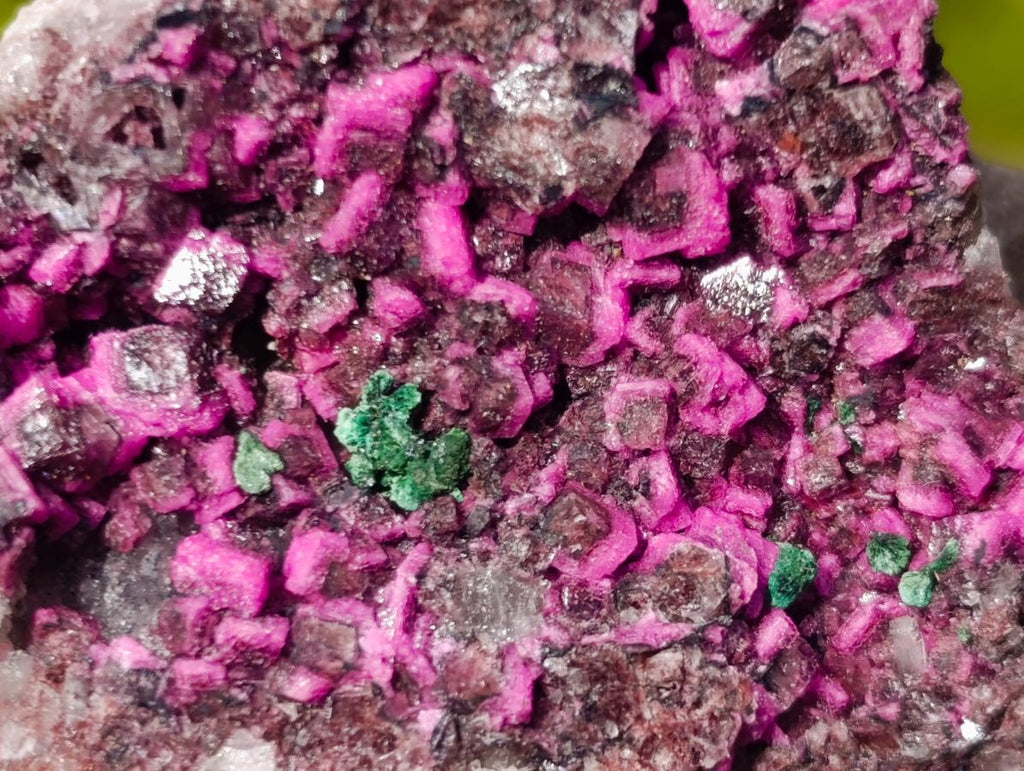 Natural Salrose Cobaltoan Dolomite with Malachite and Heterogenite Specimens x 12 From Kakanda, Congo - Toprock Gemstones and Minerals 