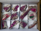 Natural Salrose Cobaltoan Dolomite with Malachite and Heterogenite Specimens x 12 From Kakanda, Congo - Toprock Gemstones and Minerals 