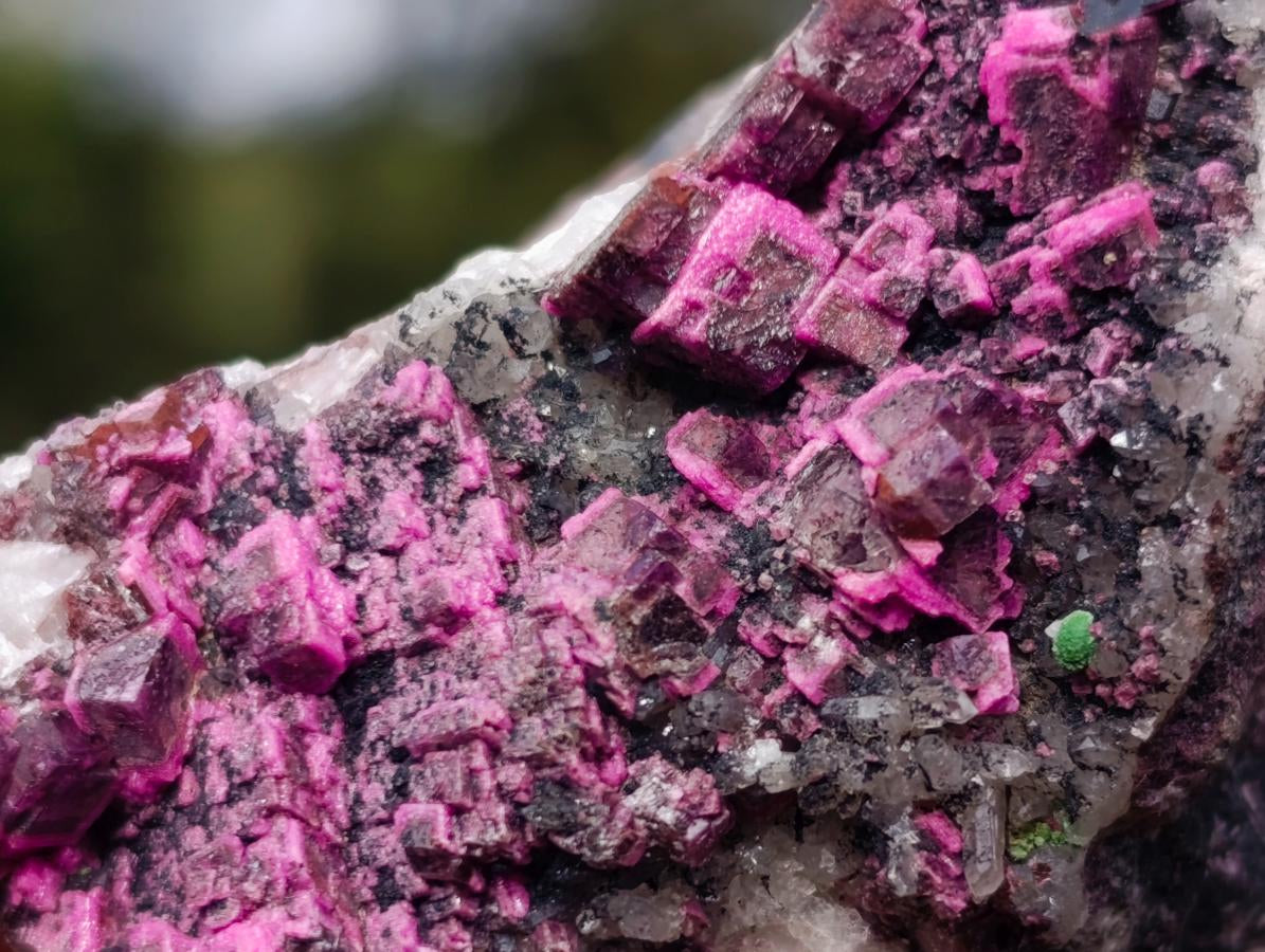 Natural Salrose Cobaltoan Dolomite with Malachite and Heterogenite Specimens x 12 From Kakanda, Congo - Toprock Gemstones and Minerals 