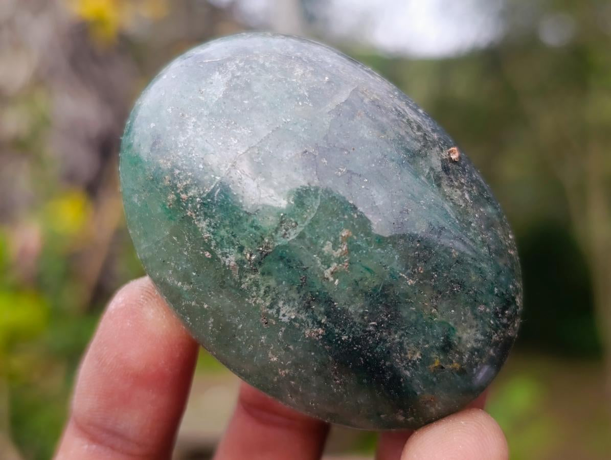 Polished Fuchsite Quartz Galets x 20 From Andakatany, Madagascar - Toprock Gemstones and Minerals 