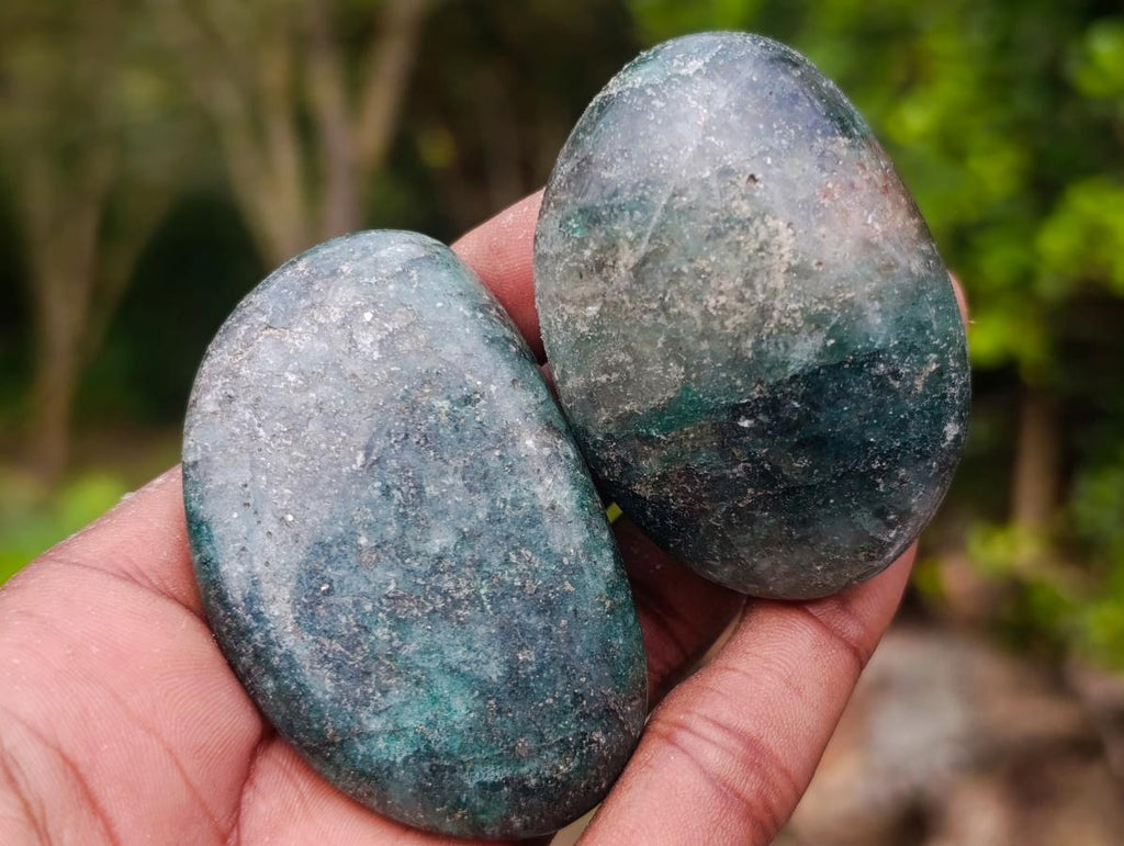 Polished Fuchsite Quartz Galets x 20 From Andakatany, Madagascar - Toprock Gemstones and Minerals 