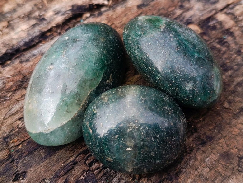 Polished Fuchsite Quartz Galets x 20 From Andakatany, Madagascar - Toprock Gemstones and Minerals 