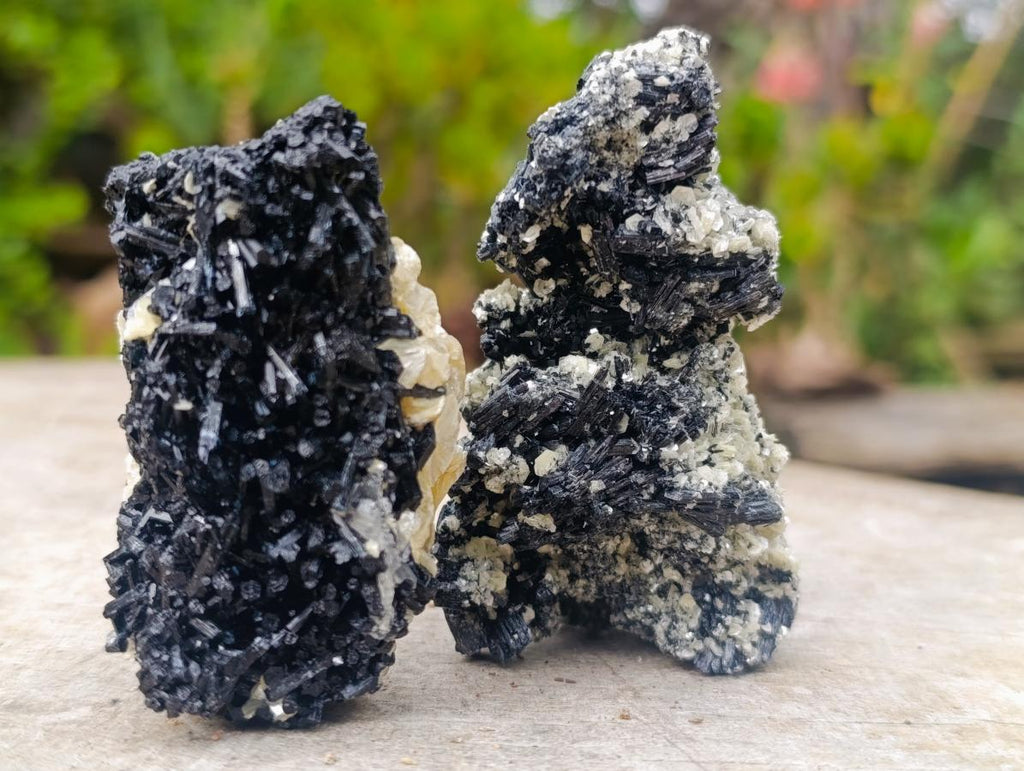 Natural Schorl Black Tourmaline with Muscovite Mica Specimens x 12 From Erongo, Namibia - Toprock Gemstones and Minerals 