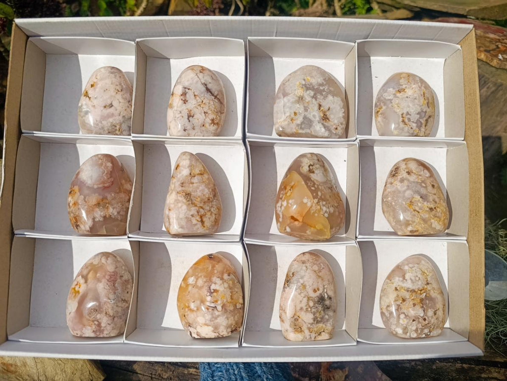 Polished Flower Agate Standing Display Pieces x 12 From Antsahalova, Madagascar - Toprock Gemstones and Minerals 