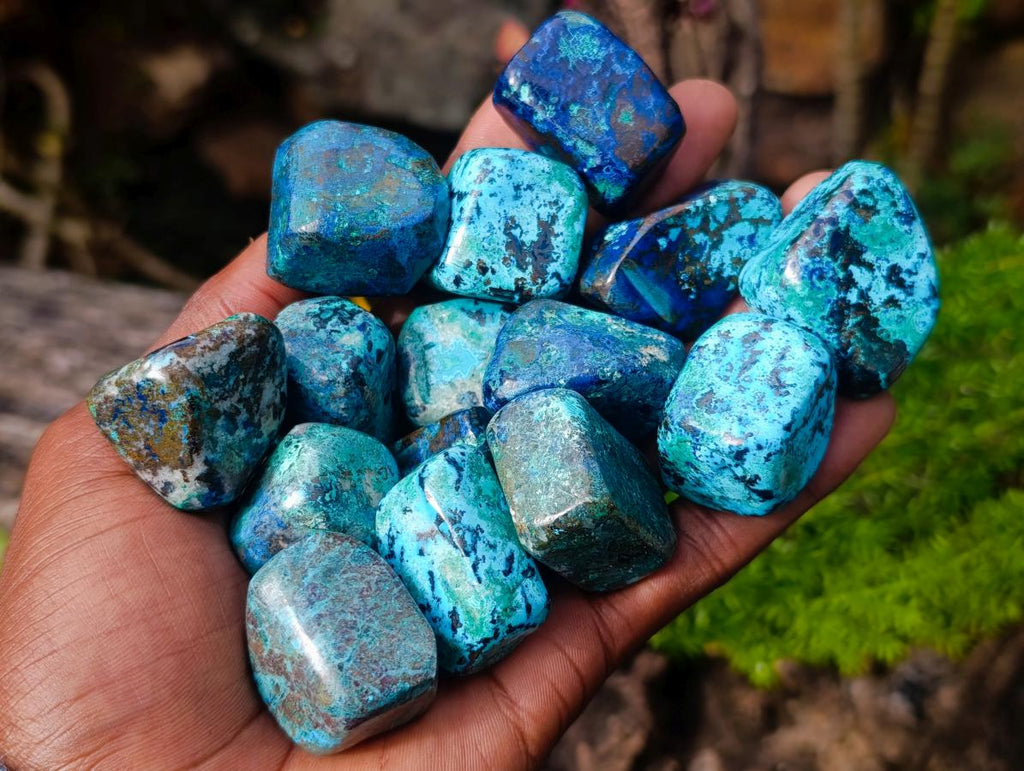 Polished Shattuckite Free Forms x 35 From Congo - Toprock Gemstones and Minerals 