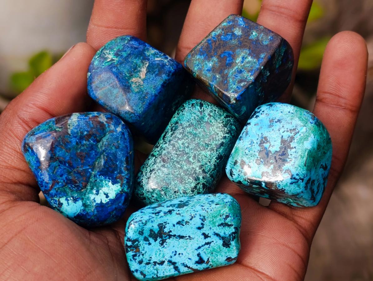 Polished Shattuckite Free Forms x 35 From Congo - Toprock Gemstones and Minerals 