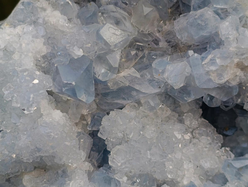 Polished Large Blue Celestite Geode Gemstone Heart x 1 From Sakoany, Madagascar - Toprock Gemstones and Minerals 