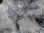 Polished Large Blue Celestite Geode Gemstone Heart x 1 From Sakoany, Madagascar - Toprock Gemstones and Minerals 