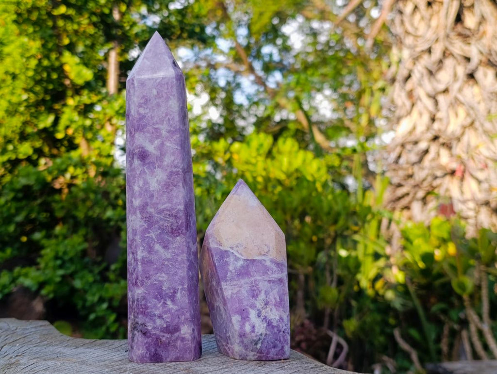 Polished Lepidolite Display Points x 3 From Ambatondrazaka, Madagascar - Toprock Gemstones and Minerals 