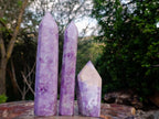 Polished Lepidolite Display Points x 3 From Ambatondrazaka, Madagascar - Toprock Gemstones and Minerals 