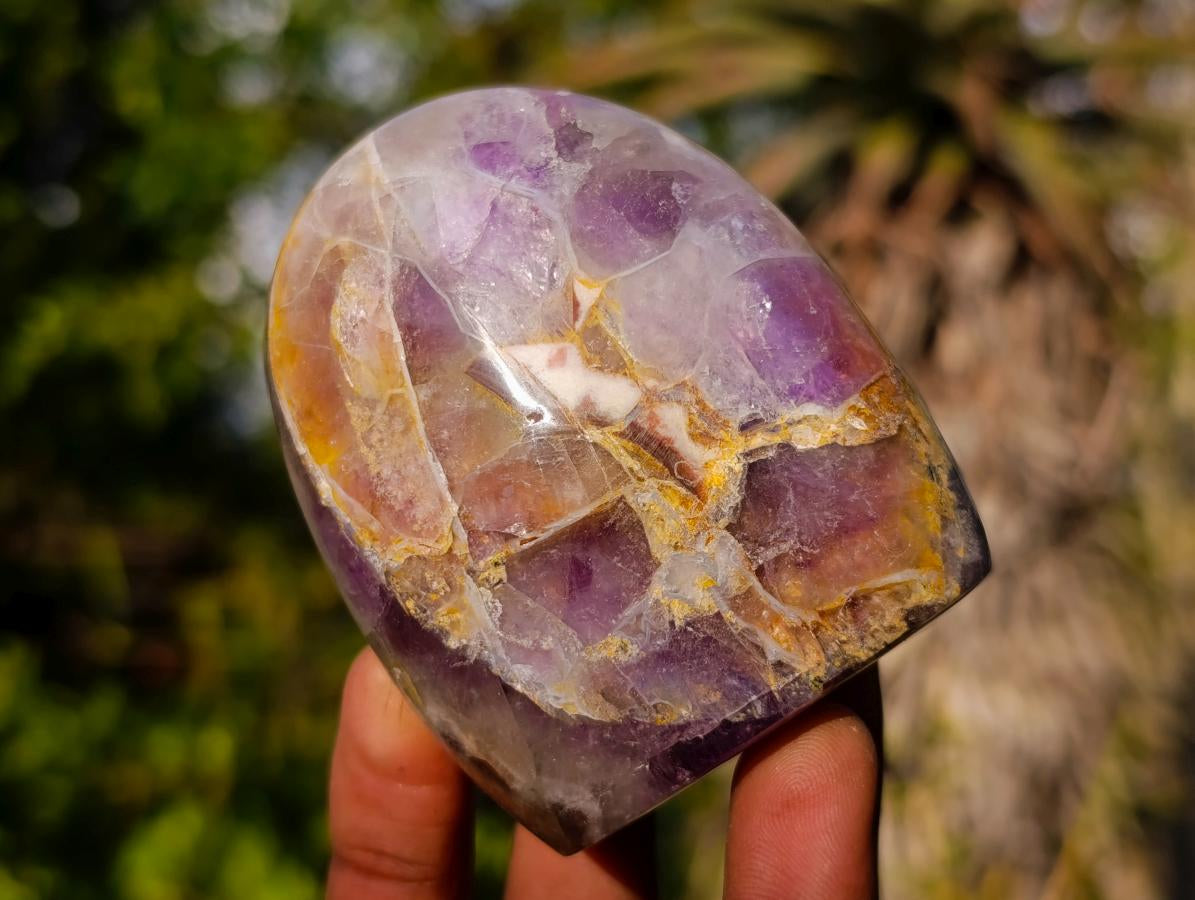 Polished Purple Chevron Amethyst Standing Display Pieces x 6 From Madagascar - Toprock Gemstones and Minerals 