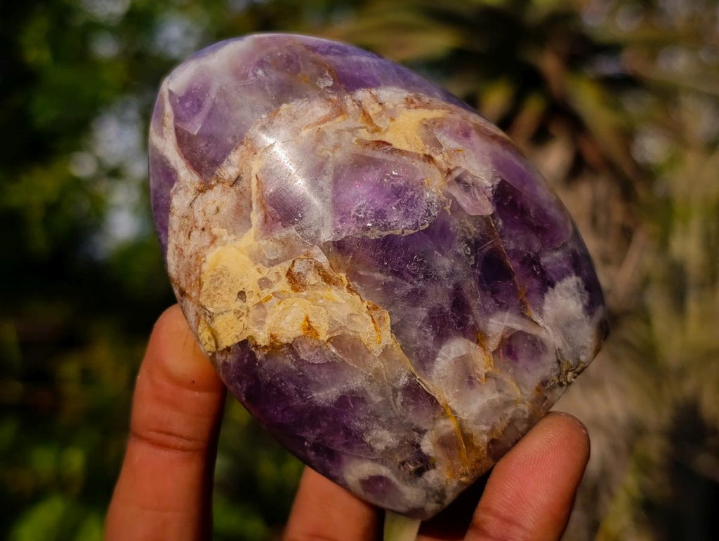 Polished Purple Chevron Amethyst Standing Display Pieces x 6 From Madagascar - Toprock Gemstones and Minerals 
