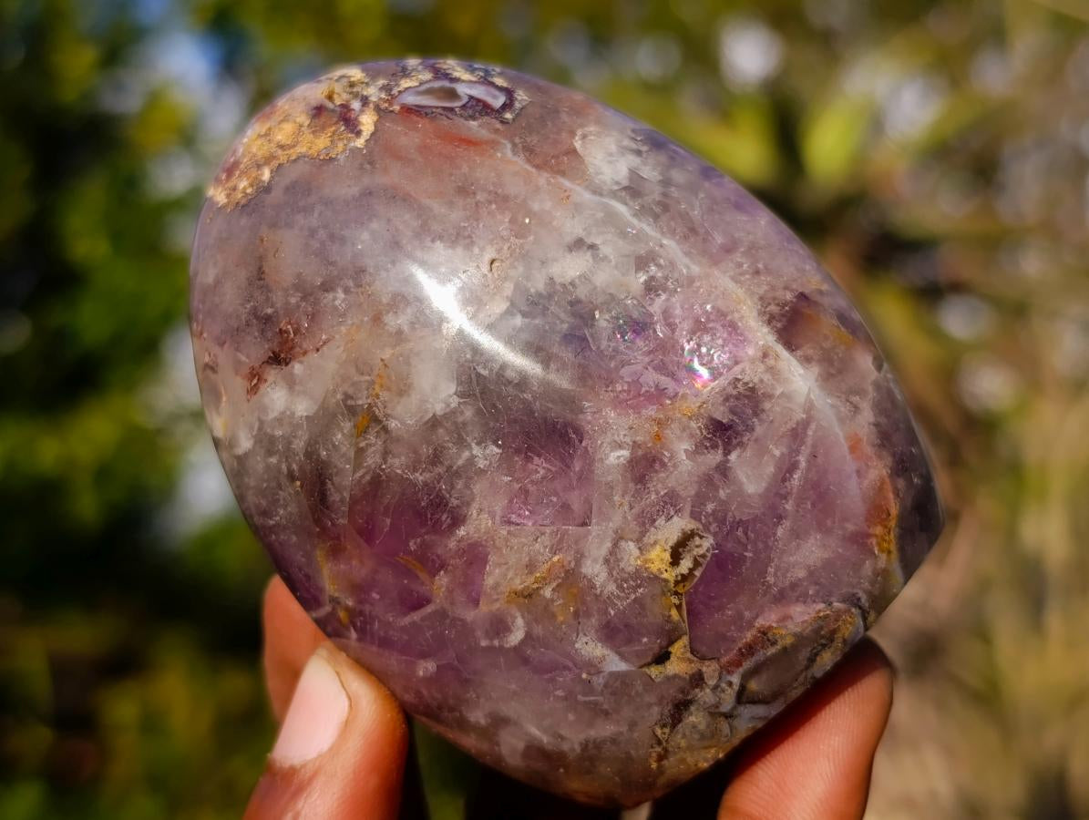 Polished Purple Chevron Amethyst Standing Display Pieces x 6 From Madagascar - Toprock Gemstones and Minerals 