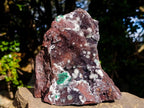 Natural Large Drusy Quartz Coated Ball Malachite on Red Dolomite Specimen x 1 From Mindingi Mine, Kambove, Congo - Toprock Gemstones and Minerals 