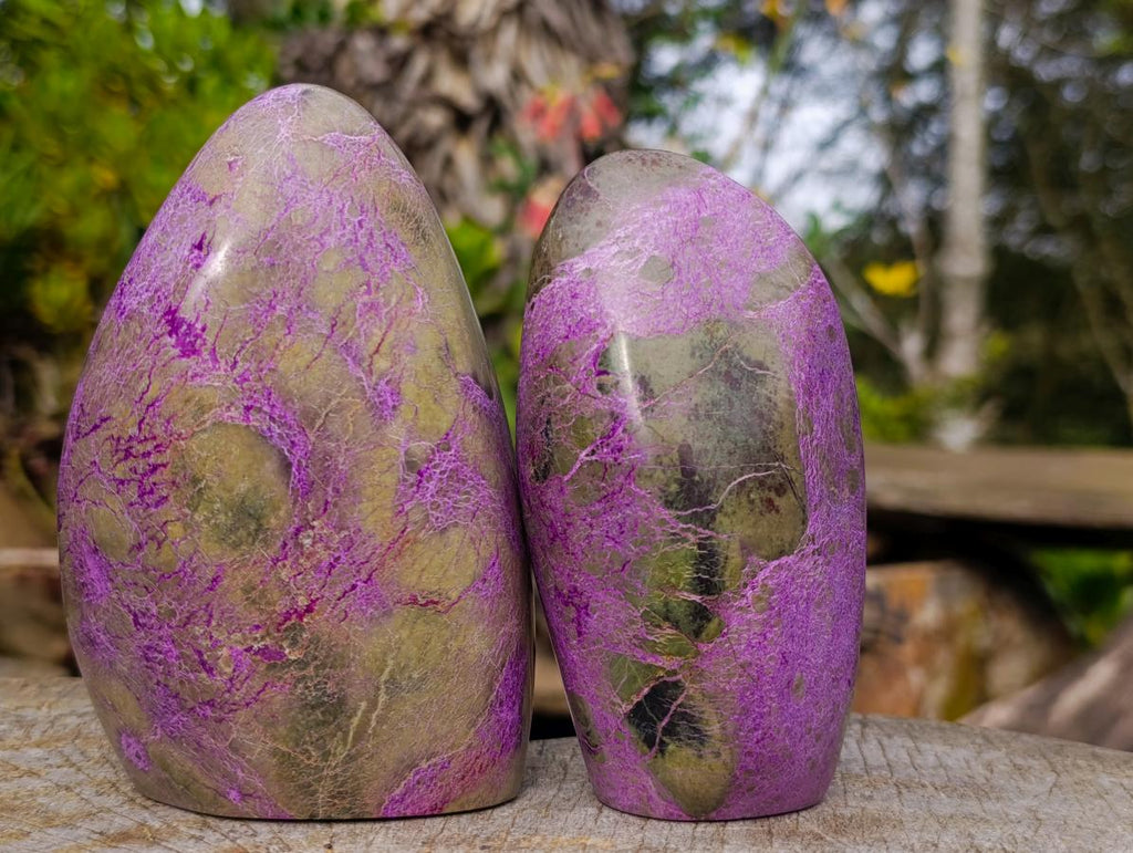Polished Stichtite Standing Display Pieces x 2 From Barberton, South Africa - Toprock Gemstones and Minerals 