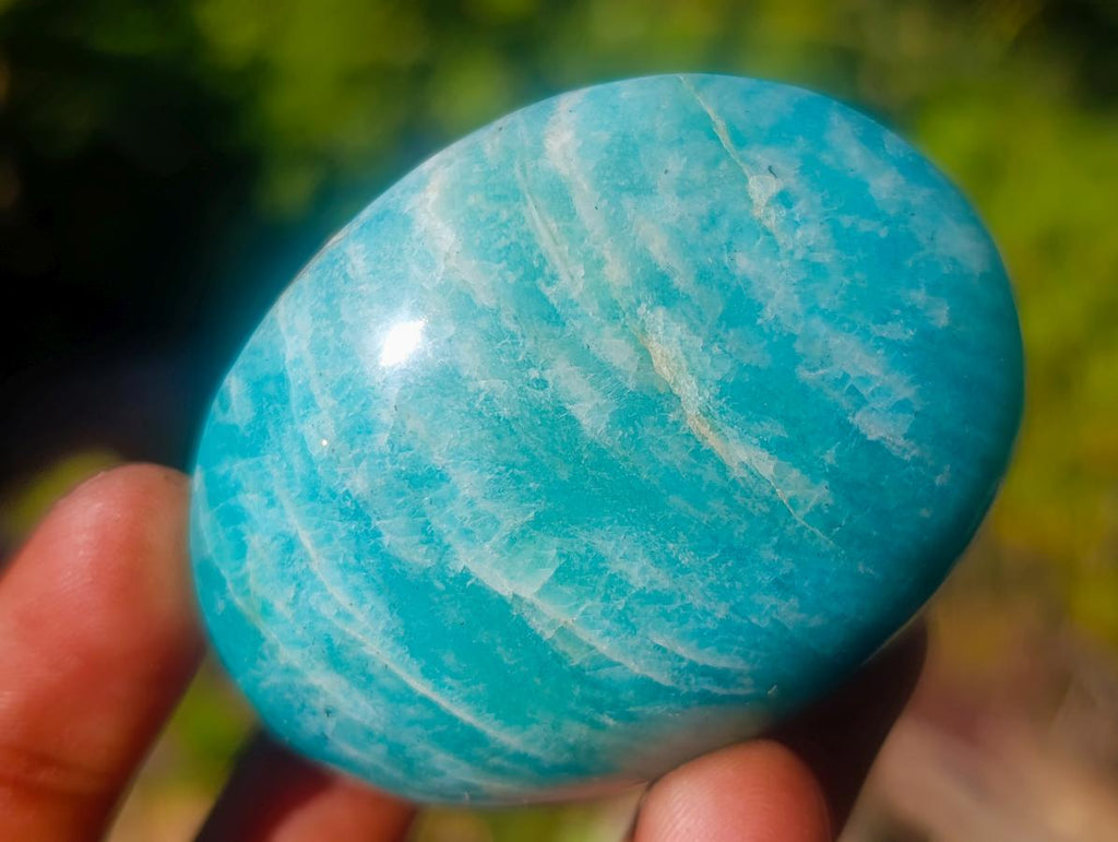 Polished Amazonite Palm Stones x 12 From Madagascar - Toprock Gemstones and Minerals 