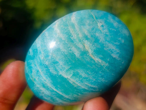 Polished Amazonite Palm Stones x 12 From Madagascar - Toprock Gemstones and Minerals 