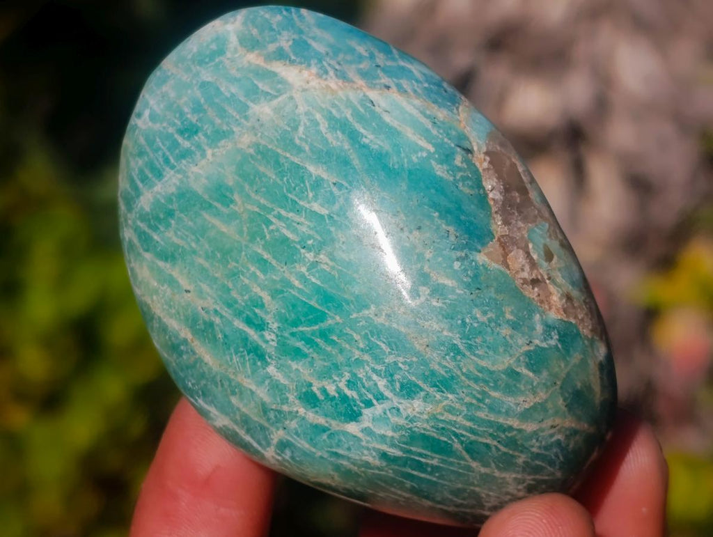 Polished Amazonite Palm Stones x 12 From Madagascar - Toprock Gemstones and Minerals 