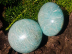 Polished Amazonite Palm Stones x 12 From Madagascar - Toprock Gemstones and Minerals 