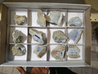 Natural Blue Lace Agate Geode Specimens x 12 From Nsanje, Malawi
