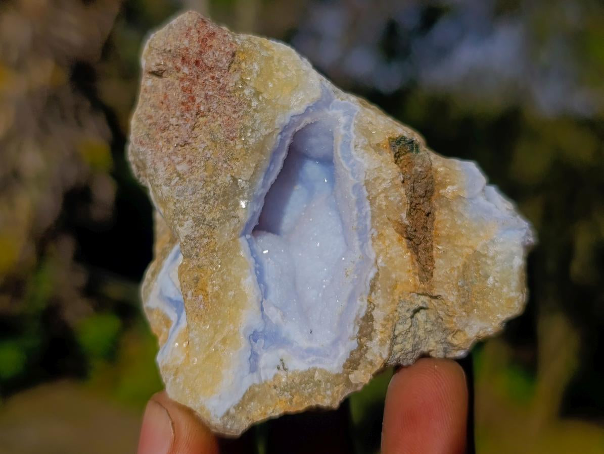 Natural Blue Lace Agate Geode Specimens x 12 From Nsanje, Malawi - Toprock Gemstones and Minerals 