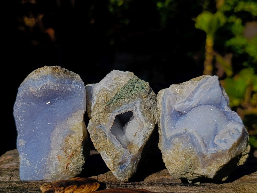 Natural Blue Lace Agate Geode Specimens x 12 From Nsanje, Malawi - Toprock Gemstones and Minerals 
