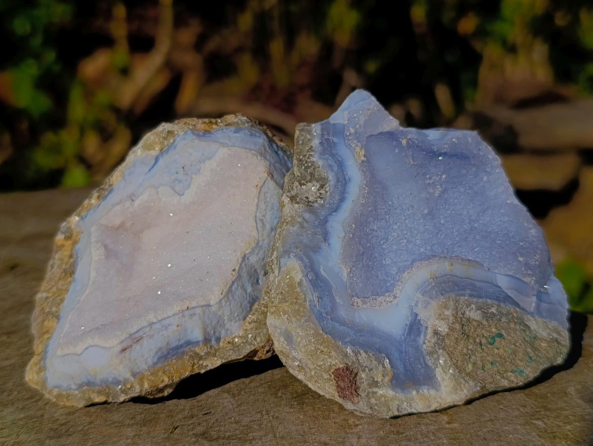 Natural Blue Lace Agate Geode Specimens x 12 From Nsanje, Malawi - Toprock Gemstones and Minerals 