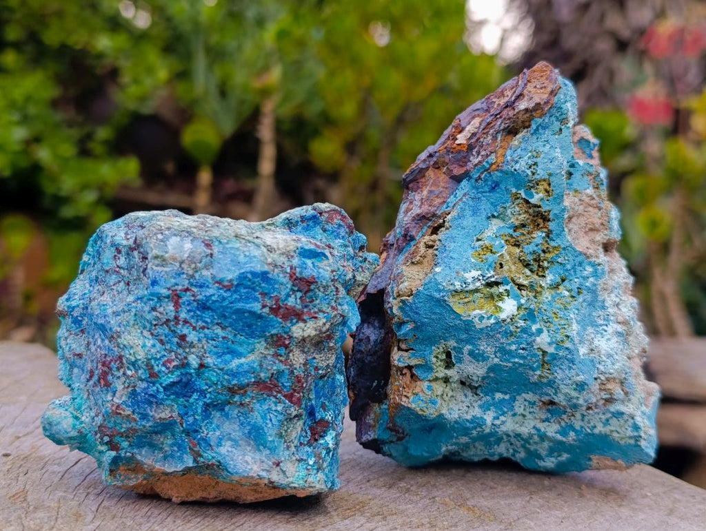 Natural Rough Shattuckite Specimens x 4 From Kaokoveld, Namibia - Toprock Gemstones and Minerals 