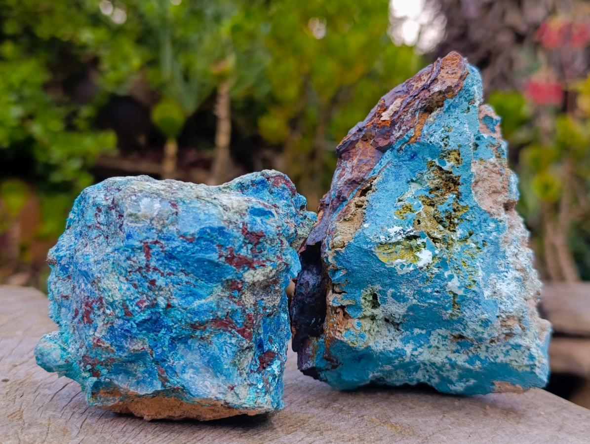 Natural Rough Shattuckite Specimens x 4 From Kaokoveld, Namibia - Toprock Gemstones and Minerals 