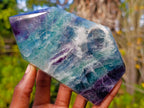 Polished Watermelon Fluorite Crystal Points x 2 From Uis, Namibia - Toprock Gemstones and Minerals 
