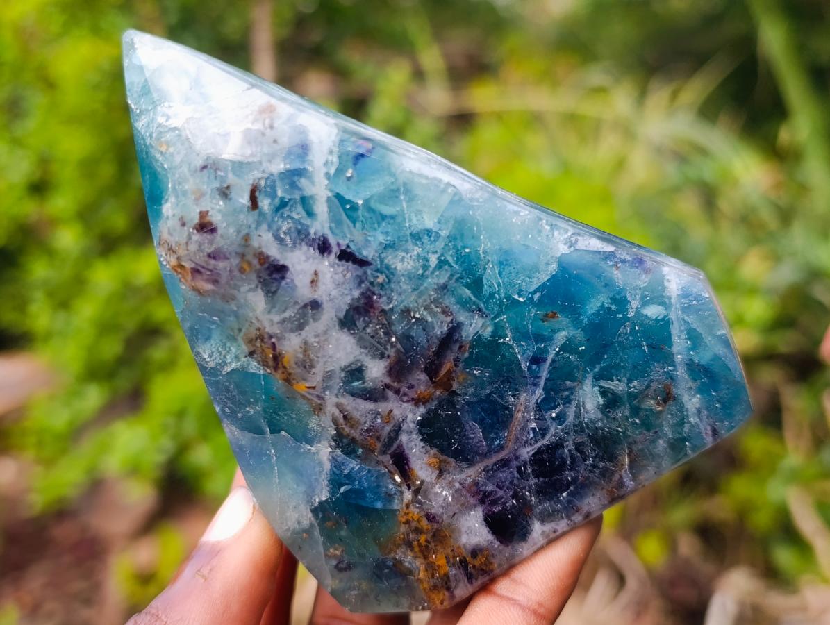 Polished Watermelon Fluorite Crystal Points x 2 From Uis, Namibia - Toprock Gemstones and Minerals 