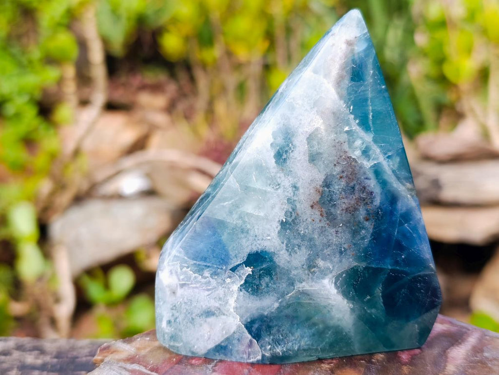 Polished Watermelon Fluorite Crystal Points x 2 From Uis, Namibia - Toprock Gemstones and Minerals 