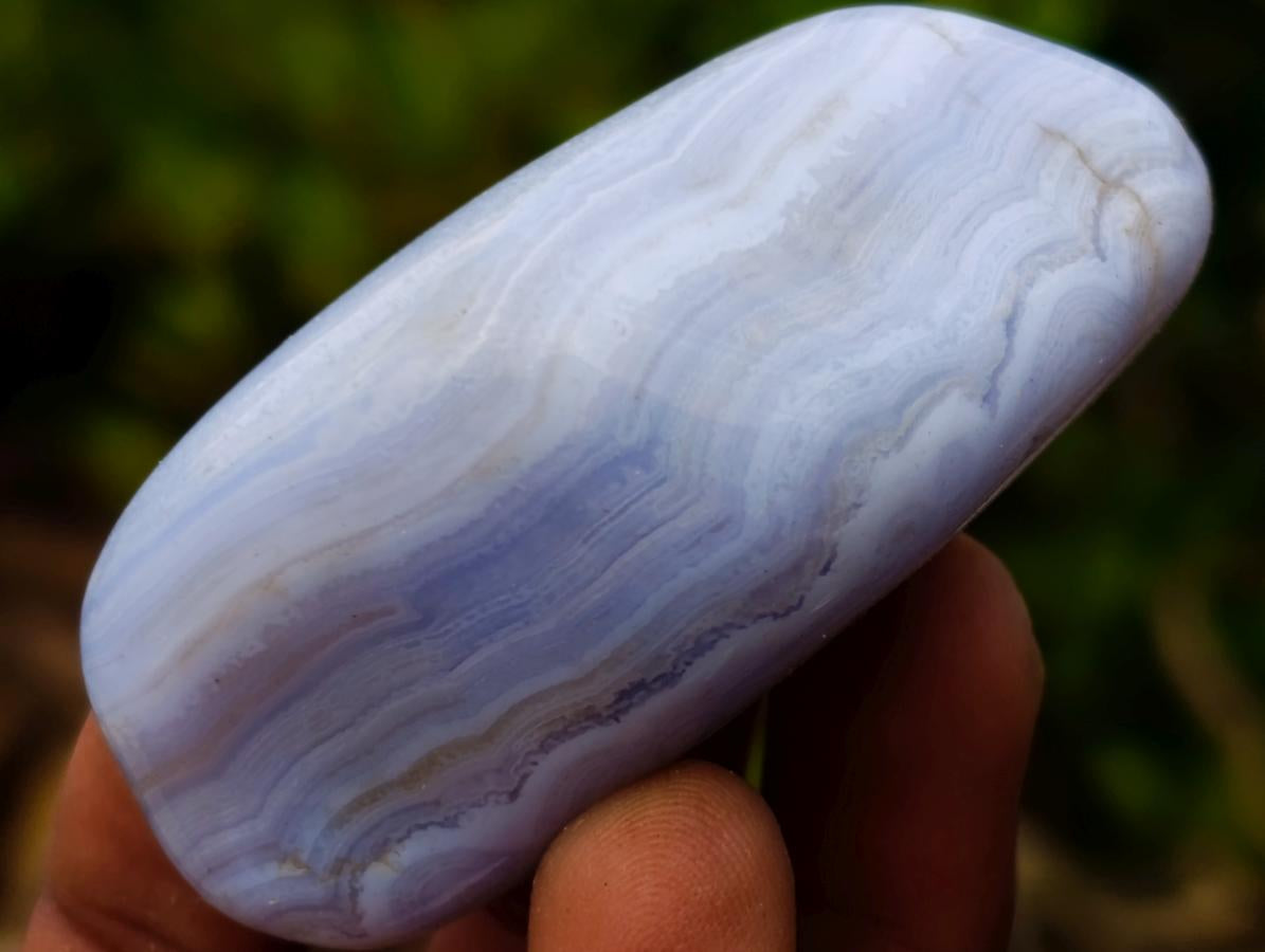 Polished Blue Lace Agate Tumbled Stones x 20 From Nsanje, Malawi - Toprock Gemstones and Minerals 