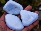 Polished Blue Lace Agate Tumbled Stones x 20 From Nsanje, Malawi - Toprock Gemstones and Minerals 