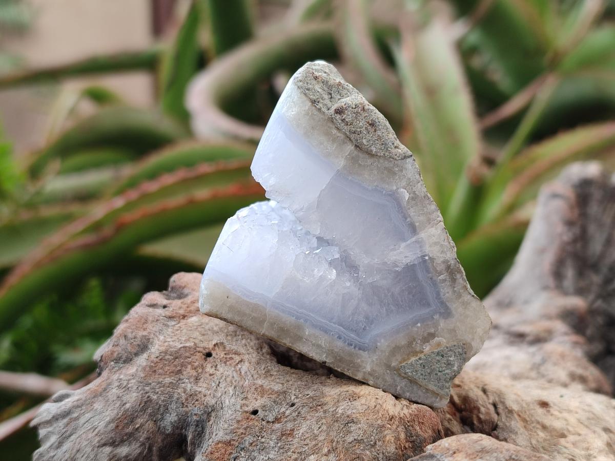 Polished On One Side Blue Lace Agate Geodes x 12 From Nsanje, Malawi - Toprock Gemstones and Minerals 