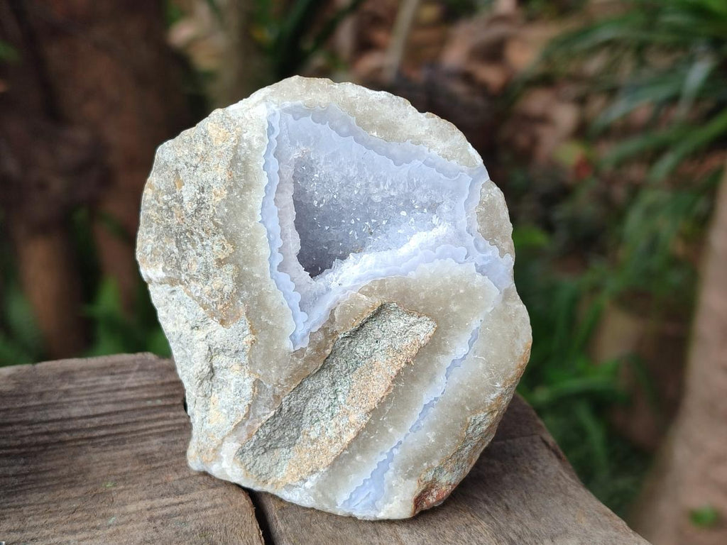 Polished On One Side Blue Lace Agate Geodes x 12 From Nsanje, Malawi - Toprock Gemstones and Minerals 