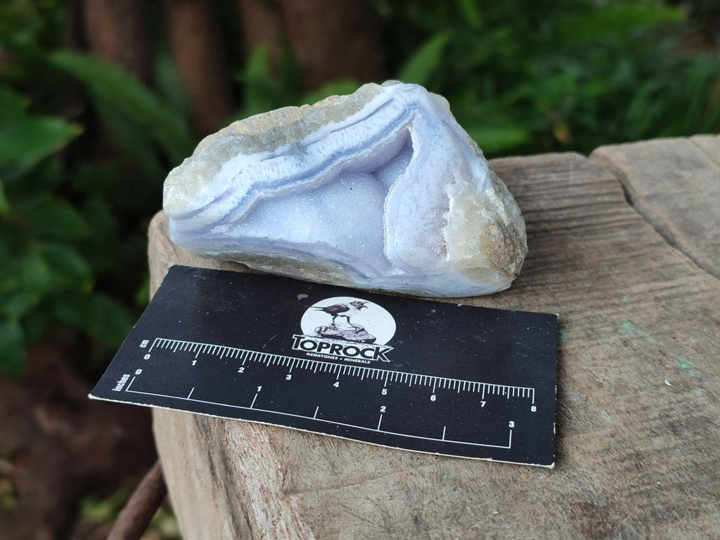 Polished On One Side Blue Lace Agate Geodes x 12 From Nsanje, Malawi - Toprock Gemstones and Minerals 
