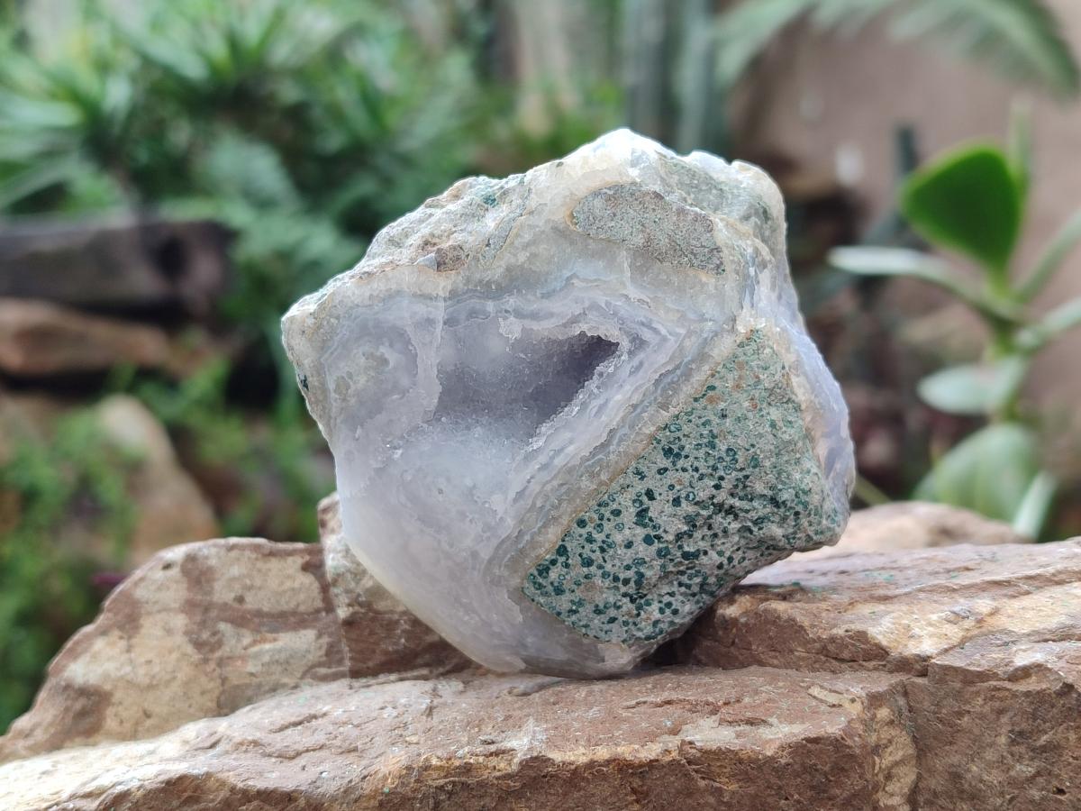 Polished On One Side Blue Lace Agate Geodes x 12 From Nsanje, Malawi - Toprock Gemstones and Minerals 