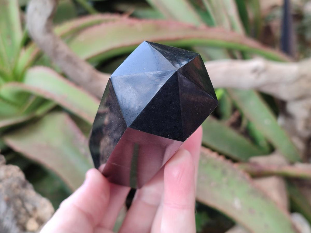 Polished Black Basalt Display Crystal Points x 6 From Madagascar - Toprock Gemstones and Minerals 